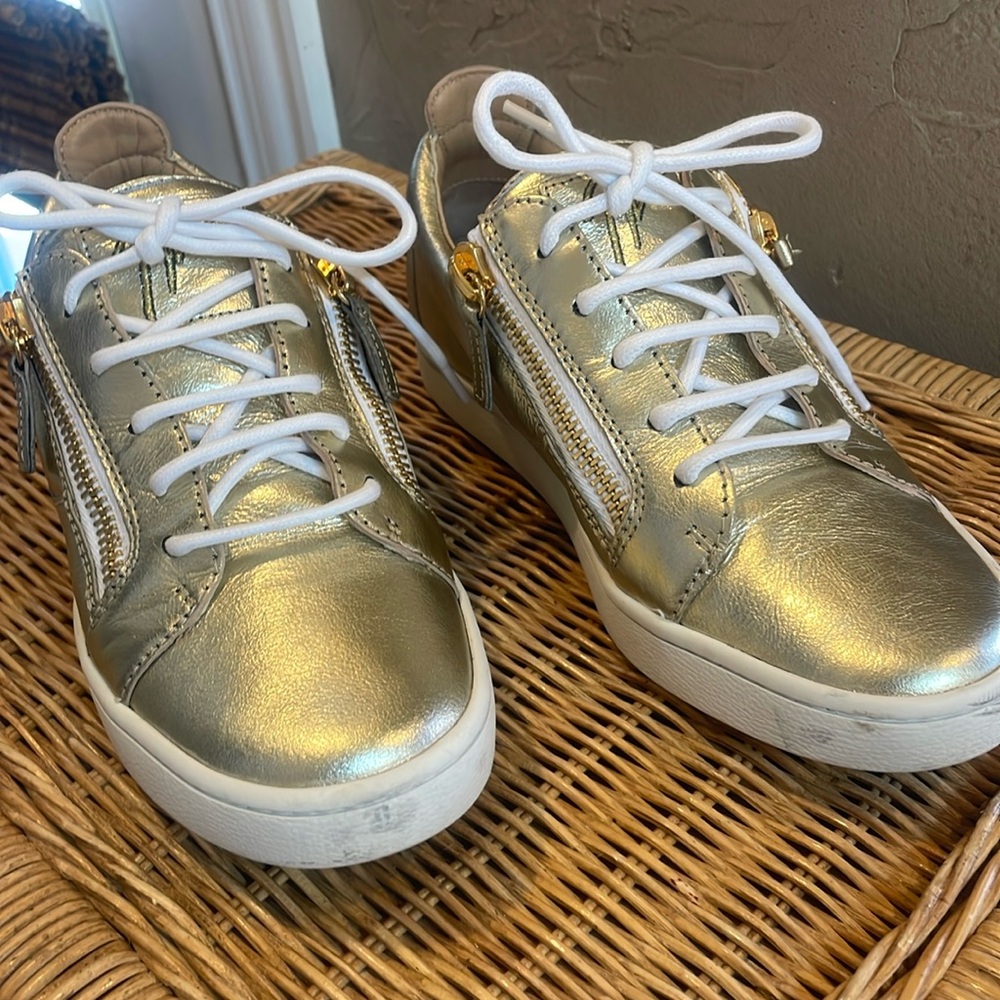 Giuseppe Zanotti gold sneakers